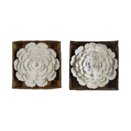DKD Home Decor Decoración de Pared Scandi Blanca 46x46x7 cm (4 Unidades) de Papel Maché con Diseño Floral Precio: 119.59000031. SKU: B18SAK9F5Q