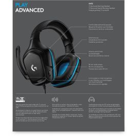 Logitech G432 Auriculares Gaming Cableados con Micrófono Sonido Envolvente DTS Headphone:X 2.0 Transductores 50mm USB Jack 3.5mm Negros