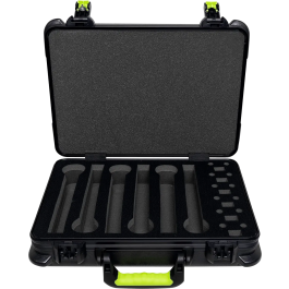 SBG Estuche de Transporte de Polietileno para 6 Micrófonos Inalámbricos con Espacio para Pilas, Cierre TSA