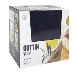 Aceitera de acero inoxidable 350 ml con tapón Quttin (12 Unidades) Aceitera de acero inoxidable 350 ml con tapón Quttin (12 Unidades)