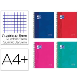 Cuaderno Espiral Oxford Surt Europeanbook 10 School Classic Tapa Extradura Din A4+ 150 Hojas Cuadro 5 mm Con 5 unidades