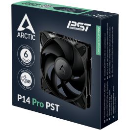 ARCTIC P14 Pro PST Ventilador 14 cm, Carcasa PC, 186 m³/h, 400-2500 RPM, PWM, Rodamiento FDB, Negro
