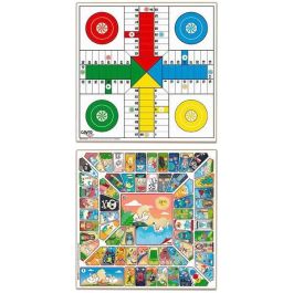 Tablero parchis 4 y oca de madera 40x40 cm sin accesorios