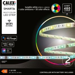 Calex CAL8712879150626 Cinta LED 2 Metros 6.8W RGBCCT con Mando a Distancia
