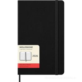 Moleskine DHB12DC3Y26 Agenda Diaria 2026 12 Meses Tapa Dura Negra Tamaño L (13x21 cm) con Cierre Elástico