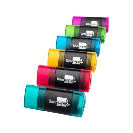 Liderpapel Goma de Borrar Triangular con Sacapuntas Ecológica sin PVC Colores Surtidos