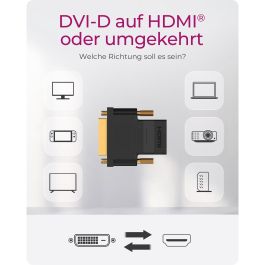 ICY BOX Adaptador DVI-D (24+1) a HDMI (ST-BU) Negro