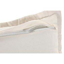 DKD Home Decor Cojín Tradicional India Lino Algodón Velvet Beige 50 x 50 cm (2 Unidades)