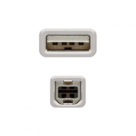 Nano Cable 10.01.0102 Cable USB 2.0 Impresora Tipo-B Macho - USB Macho 480Mbps 1m Beige