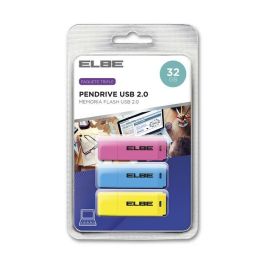 Pack De 3Ud. Pendrive 32Gb Usb2.0 Azul-Amarillo-Rosa ELBE USB-332