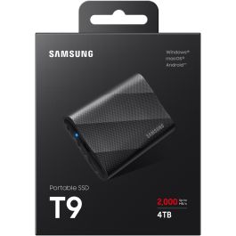 Samsung MU-PG4T0B Disco SSD Externo Portátil T9 4TB USB 3.2 Gen2 Tipo C 2000 MB/s Negro