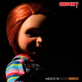 MEZCO TOYZ Muñeco Diabólico Chucky - Figura articulada parlante 38cm con ropa de tela