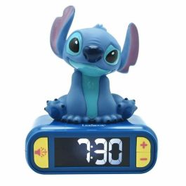 Lexibook Rl800D Reloj Despertador Disney Stitch con luz nocturna táctil, 6 tonos/sonidos, volumen ajustable y función de repetición. +6 años.