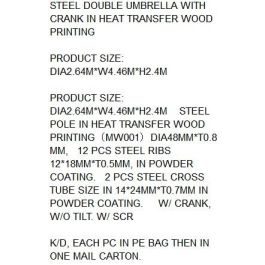 DKD Home Decor Parasol Terraza y Jardín Crudo 264 x 240 x 446 cm