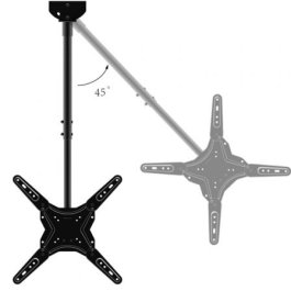 Approx appSTT01 Soporte de Techo Inclinable para TV 17-55" hasta 40kg, VESA 75x75 a 400x400, Altura Ajustable