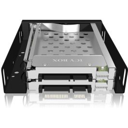 ICY BOX Marco de Cambio IB-2227StS para 2 Discos Duros 2.5" SATA, Bandeja 3.5" Hot-Swap sin Bandeja, Negro