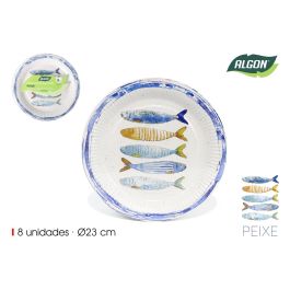 Inde Plato de Cartón Red.Peixe 23 cm - Colección 606 (24 Unidades) Precio: 17.5000001. SKU: B12BKMRX4W