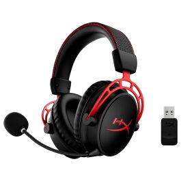 HP Cloud Alpha Wireless Gaming Headset Auriculares Inalámbricos Gaming Sonido Virtual 7.1 Surround DTS Headphone:X Over-Ear Negro Rojo