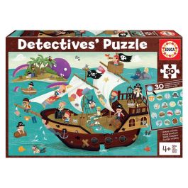 EDUCA BORRAS Puzzle de Observación Detectives Barco Pirata 50 Piezas para Niños