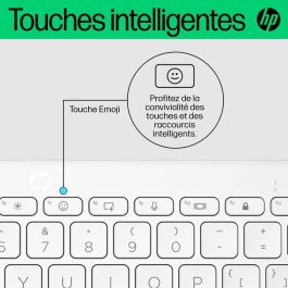 HP Teclado Compacto Inalámbrico Multi-Dispositivo Blanco para Escritorio, Portátil, Tablet o Teléfono
