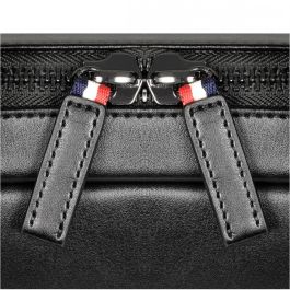 PORT Designs Versailles TL Maletín para portátil de 14" (35.6cm) en Cuero Negro con Asa de Transporte y Puerto USB
