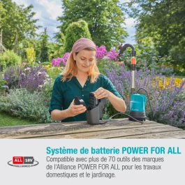 Gardena Bomba para Colector de Agua de Lluvia 2000/2 18V P4A, Caudal 2000 l/h, Presión 2.0 bar, Tubo Telescópico