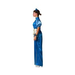 Disfraz Kimono Chino Azul Mujer Adulto Talla M-L Vestido Tocado Asiático Polyester
