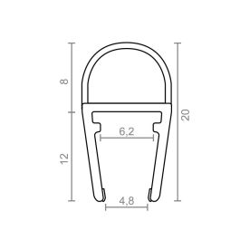 Perfil de burbuja para mampara pf3 10,2x20mm tr 18525 micel