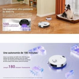 Eureka EUR1737988732232 Robot Aspirador E20 Plus 8000 Pa, 65 dB(A) Silencioso, Blanco