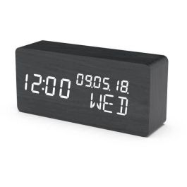 Despertador Termómetro Madera Negro - MADERA - Multifunción - Activación sonido/táctil Precio: 38.69000047. SKU: B12Z98H9EJ