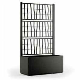 Stefanplast STE8003507686014 Jardinera Ethica rectangular 80 cm con enrejado grafito