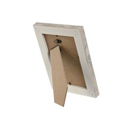 DKD Home Decor Marco de Fotos 10x15 cm Estilo Scandi Blanco Natural, Fabricado en PS y Cristal, Dimensiones 14.5 x 2 x 20 cm (Pack de 2)