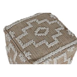 Reposapies Boho DKD Home Decor Natural Blanco 45 x 45 x 45 cm