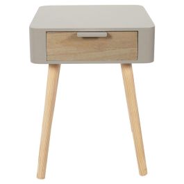 Home Deco Factory Mesita De Noche Con Cajón Essentiel Marrón Topo 35x40 cm h.48 cm