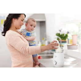 Philips Avent SCF358/00 Calentador de Biberones Eléctrico - Calienta Uniformemente, Función de Descongelación, Temporizador y Apagado Automático
