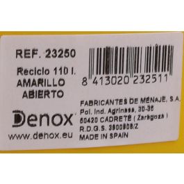 Denox Cubo Basura Reciclaje Abierto 110L Amarillo