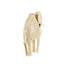 DKD Home Decor Figura Decorativa Elefante Indio de Metal Blanco 18 x 58 x 47 cm (Pack de 2 Unidades)