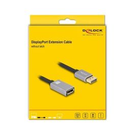 DeLOCK 81080 Cable de Extensión DisplayPort 8K 60Hz 2m, 1.4 HDR HBR3 DSC, Conectores Macho/Hembra Metálicos