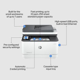 HP 3102fdn LaserJet Pro MFP Impresora Multifunción: Alta Productividad, Impresión Rápida, Escaneo Gran Volumen y Gestión Sencilla