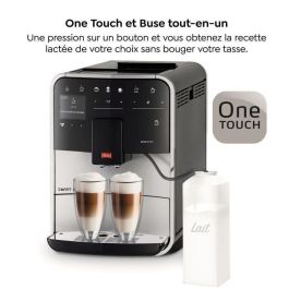 Melitta F831-101 Cafetera Súper Automática Barista T Smart 5 Intensidades de Café, Limpieza y Descalcificación Auto, 1.8L, sin Leche, Plateada