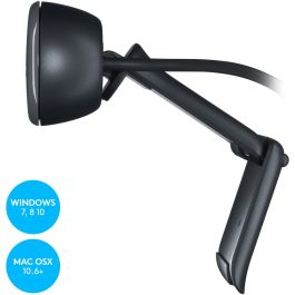 Logitech C270 Webcam HD 720p para Videollamadas y Grabación, Micrófono Reducción Ruido, Ajuste Luz Auto, Clip Universal