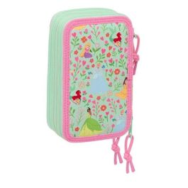 Estuche Escolar con Accesorios Disney Princess Bloom Rosa Aguamarina 12,5 x 19,5 x 5,5 cm 37 Piezas