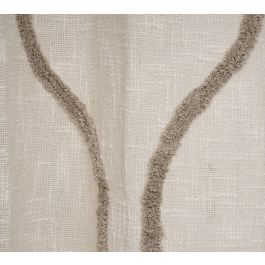 DKD Home Decor Cortina de Salón Boho de Algodón Beige 260 cm Alto x 140 cm Ancho con 8 Anillas (Pack de 2)