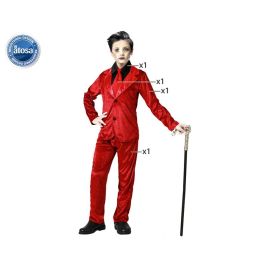 Disfraz Vampiro Rojo Traje Con Corbata Niño 5-6 Años Disfraz Vampiro Rojo Traje Con Corbata Niño 5-6 Años