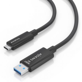 Cable USB 3.2 Tipo-C AOC Aisens A157-0926/ USB Tipo-C Macho - USB Macho/ 10Gbps/ 25m/ Negro