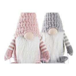 DKD Home Decor Figura de Navidad Fantasia con Trineo de Poliéster, Colores Rosa, Gris y Blanco, 25x15x35 cm - Pack de 2 Unidades DKD Home Decor Figura de Navidad Fantasia con Trineo de Poliéster, Colores Rosa, Gris y Blanco, 25x15x35 cm - Pack de 2 Unidades
