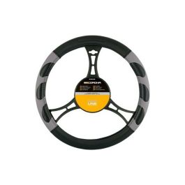 Cs INT30168 Funda Volante Grip Universal Diseño Deportivo Negro-Gris Protege Volante Original Poliéster Fácil Limpieza