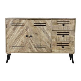DKD Home Decor Buffet Alpino Negro 140 x 40 x 93 cm