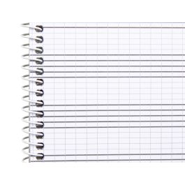 Liderpapel Bloc de Música Combi Pentagrama Cuadriculado 2,5mm Cuarto 20 Hojas 100g/m²