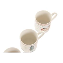 DKD Home Decor Mug Atlantico Porcelana New Bone Blanco Multicolor 5.3 x 6 x 8 cm (12 Unidades)